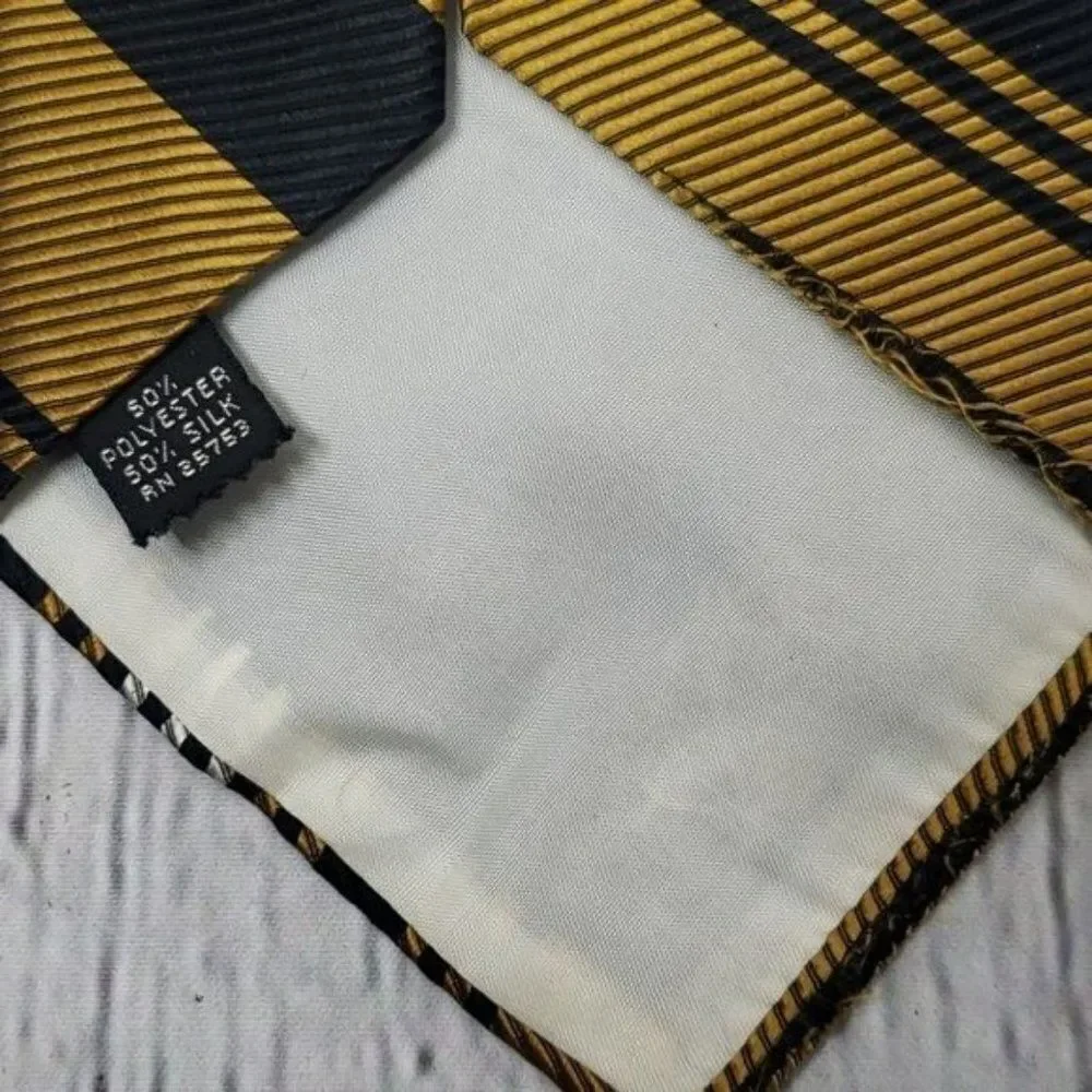 Vintage 60's 70's Gold Black Striped Neck Tie